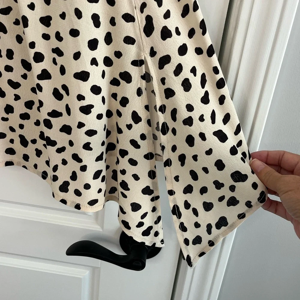 Lulus Set A Trend Leopard Animal Print Handkerchief Hem Midi Skirt XS New